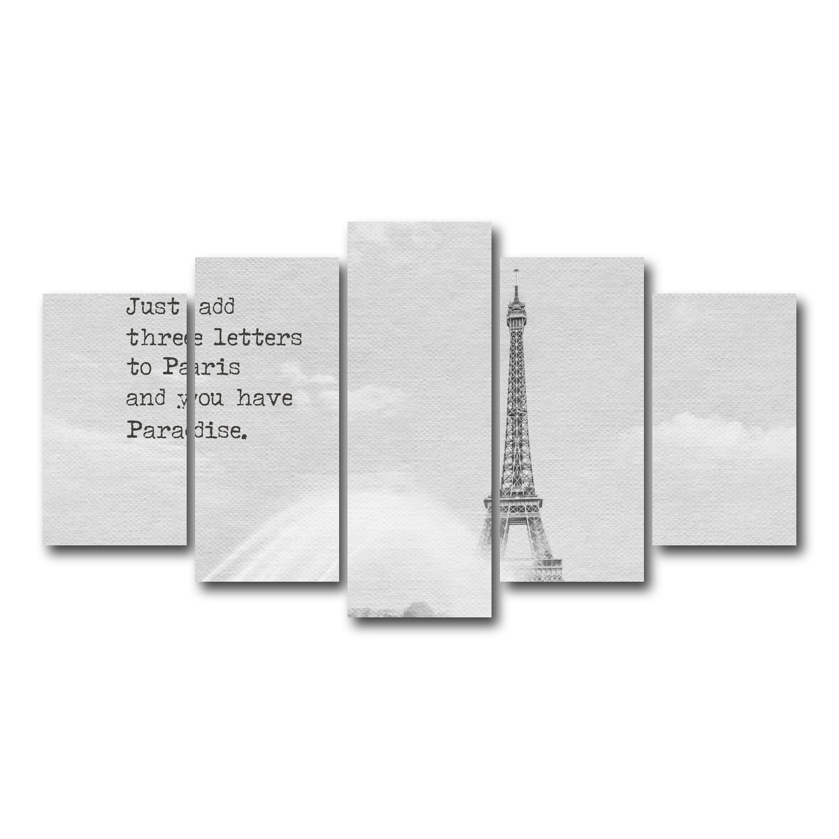 AUTO-MOCKUP WHITE | Paradise - Paris Eiffel Tower | 5 Piece | Gallery Wrap Canvas | group=5_normal