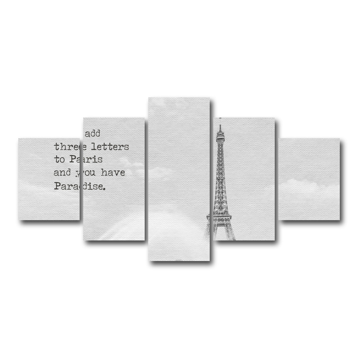 AUTO-MOCKUP WHITE | Paradise - Paris Eiffel Tower | 5 Piece | Gallery Wrap Canvas | group=5_short