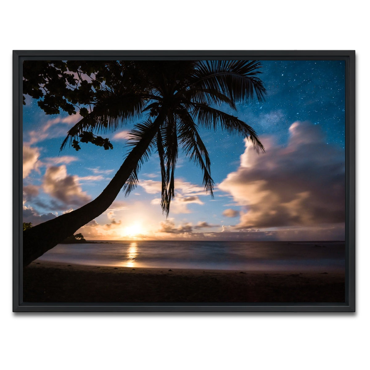 AUTO-MOCKUP WHITE | Paradise at Night | 1 Piece | Black Framed Canvas | group=4x3