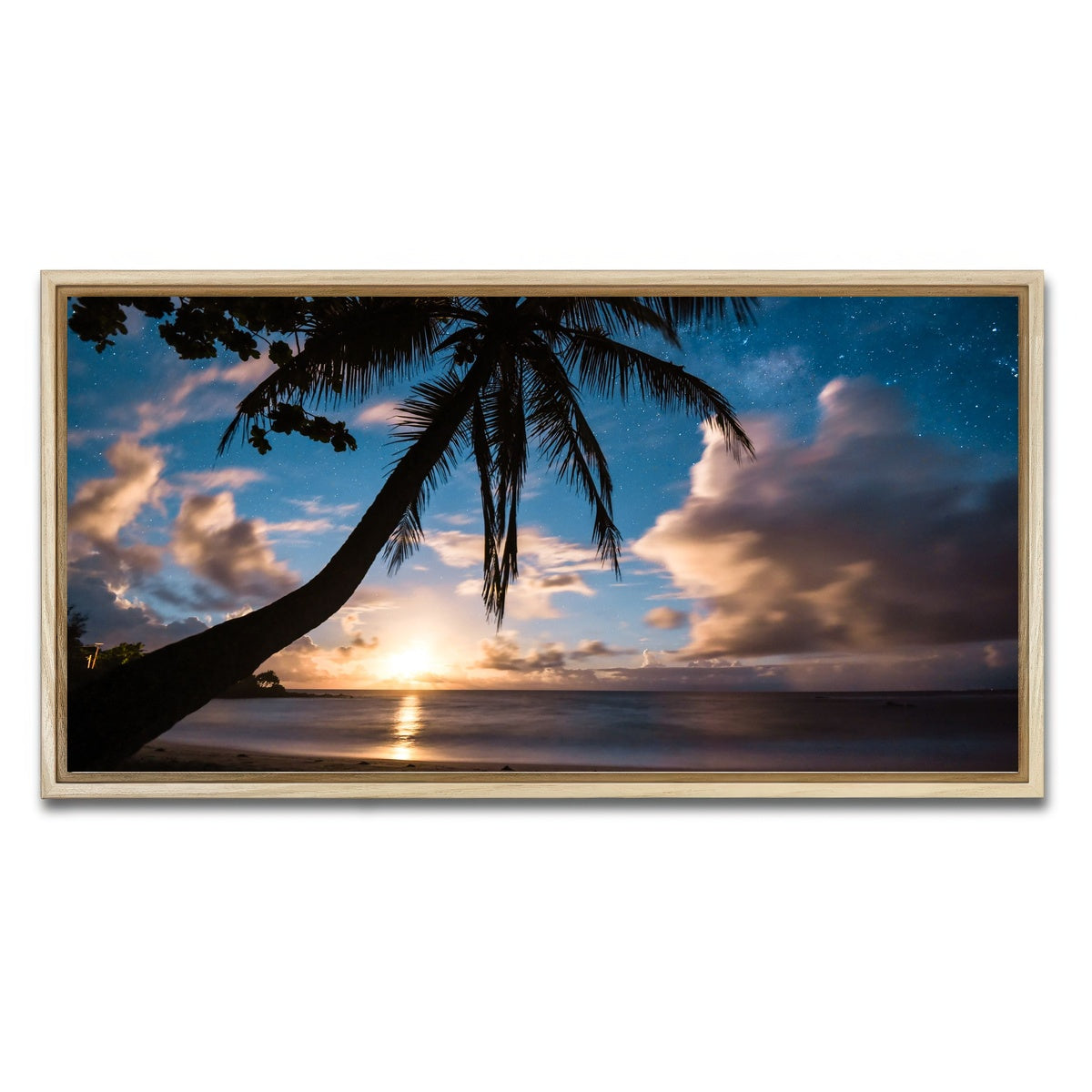 AUTO-MOCKUP WHITE | Paradise at Night | 1 Piece | Natural Framed Canvas | group=2x1