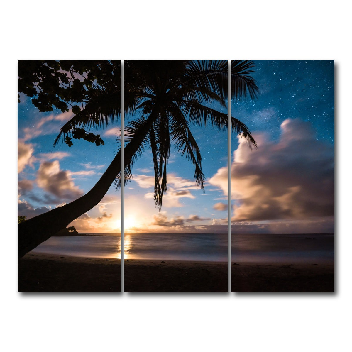 AUTO-MOCKUP WHITE | Paradise at Night | 3 Piece | Gallery Wrap Canvas | group=8x18