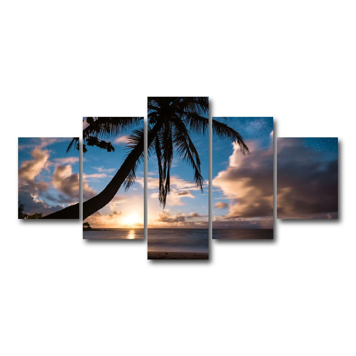 AUTO-MOCKUP WHITE | Paradise at Night | 5 Piece | Gallery Wrap Canvas | group=5_short