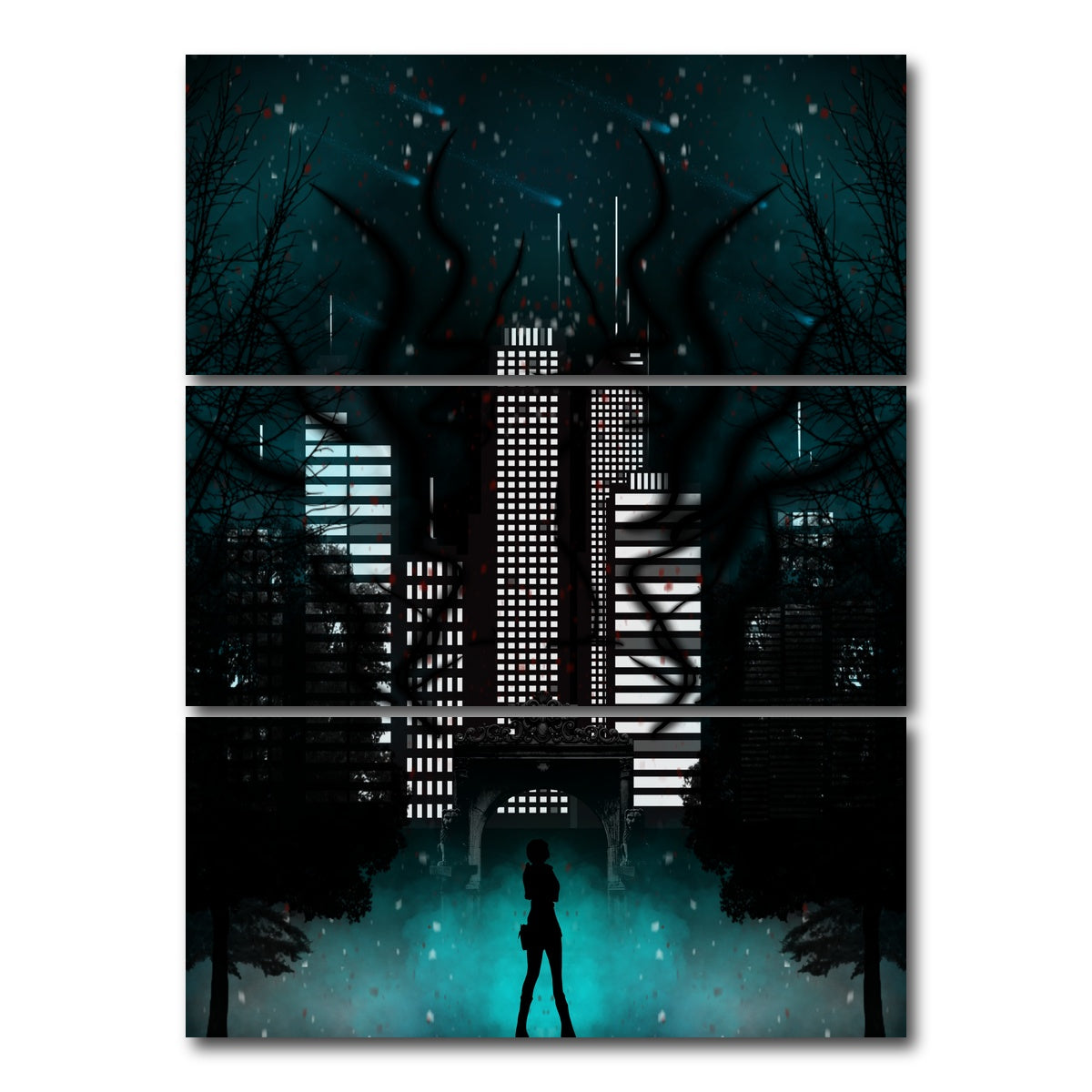 AUTO-MOCKUP WHITE | Parasite Eve | 3 Piece | Gallery Wrap Canvas | group=8x18_stacked