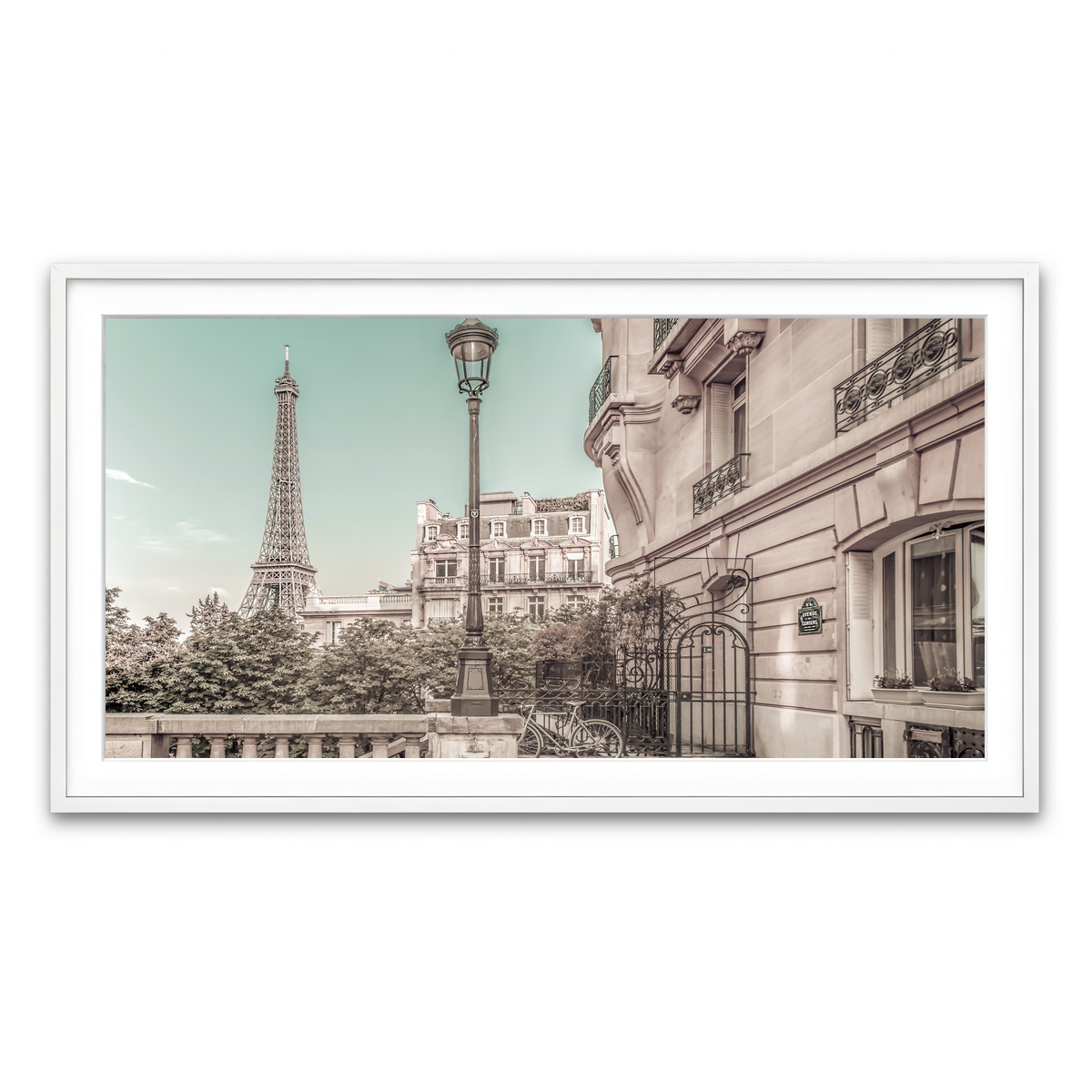 Framed Print 2x1 White
