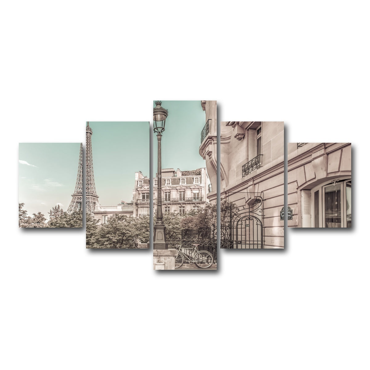 AUTO-MOCKUP WHITE | Paris Charm | 5 Piece | Gallery Wrap Canvas | group=5_short