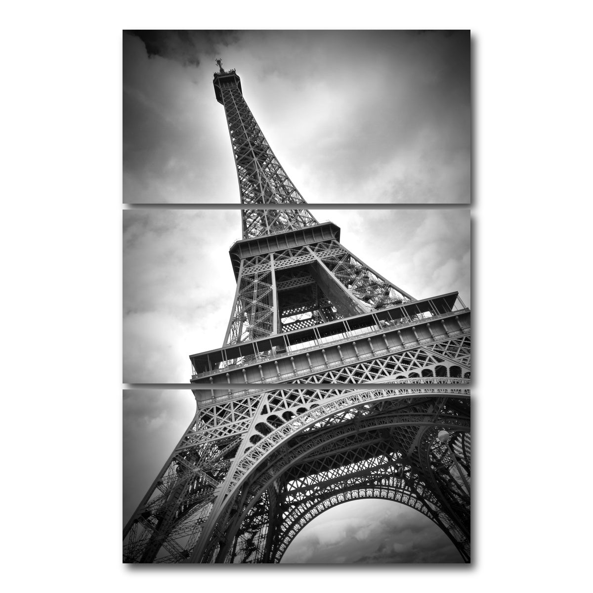 AUTO-MOCKUP WHITE | Paris Eiffel Tower | 3 Piece | Gallery Wrap Canvas | group=12x24_stacked