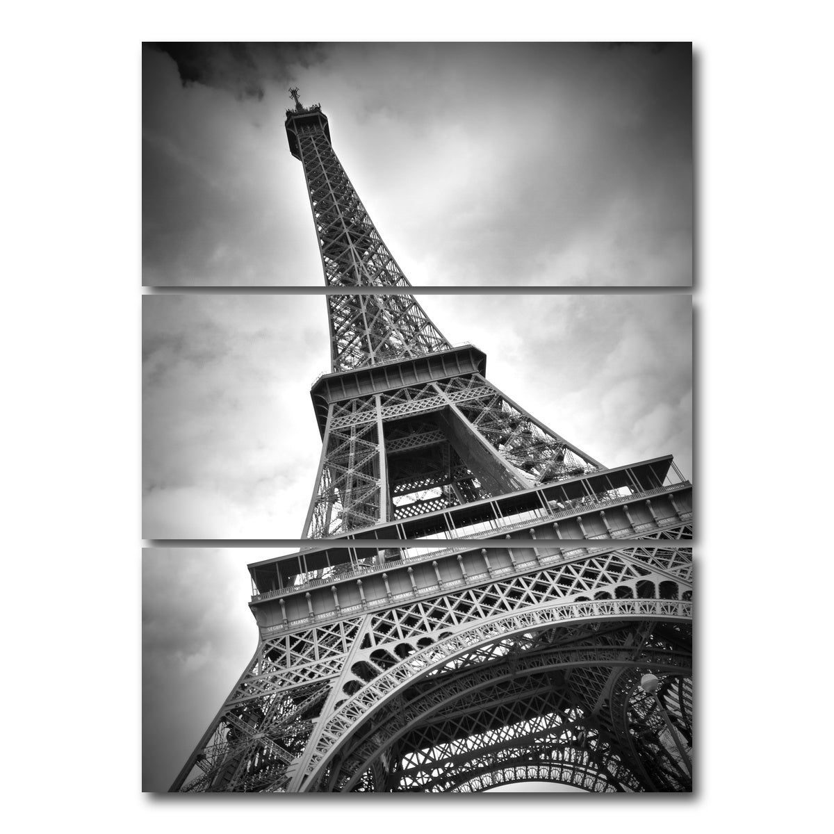 AUTO-MOCKUP WHITE | Paris Eiffel Tower | 3 Piece | Gallery Wrap Canvas | group=8x18_stacked