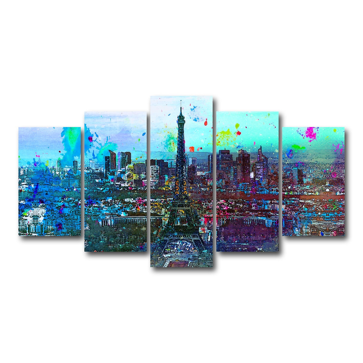 AUTO-MOCKUP WHITE | Paris Skyline | 5 Piece | Gallery Wrap Canvas | group=5_normal