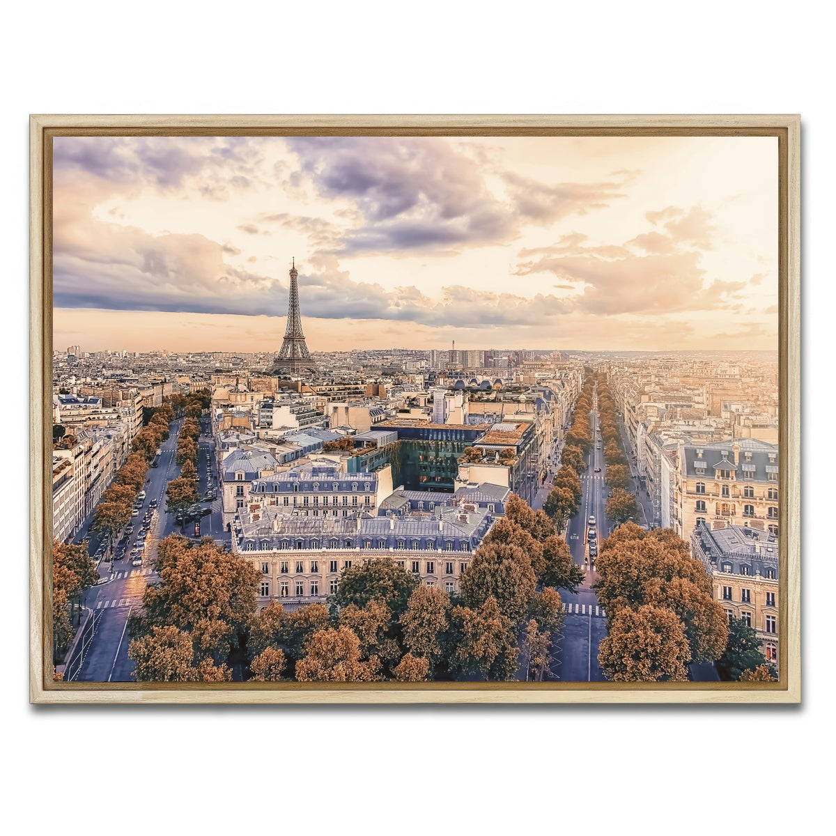 AUTO-MOCKUP WHITE | Paris Sunset | 1 Piece | Natural Framed Canvas | group=4x3