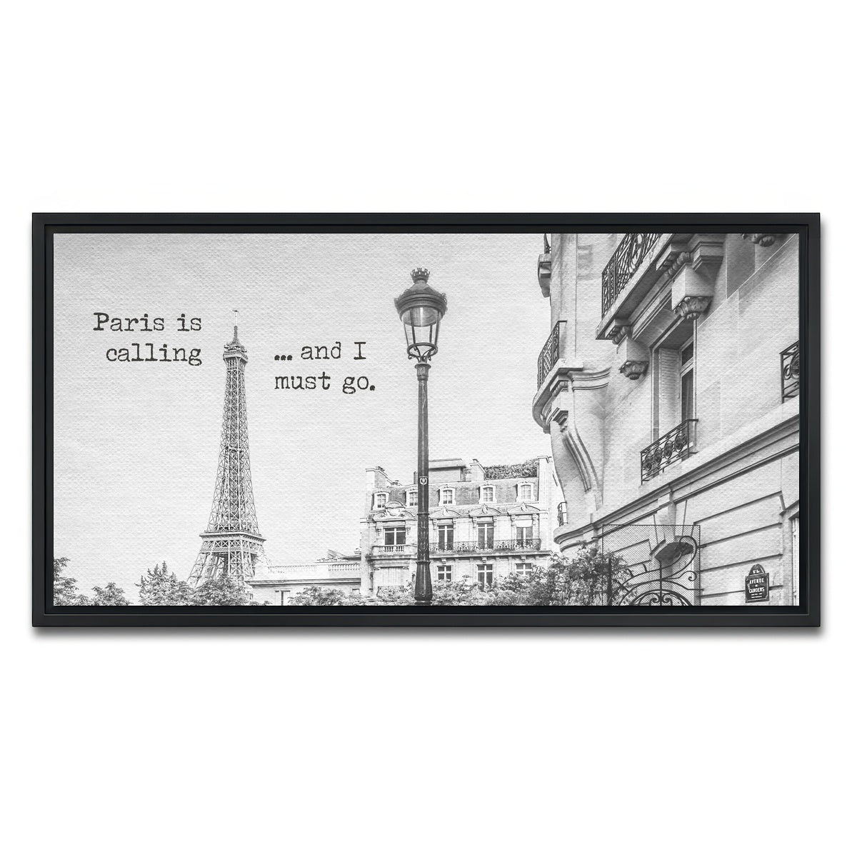 AUTO-MOCKUP WHITE | Paris is calling | 1 Piece | Black Framed Canvas | group=2x1