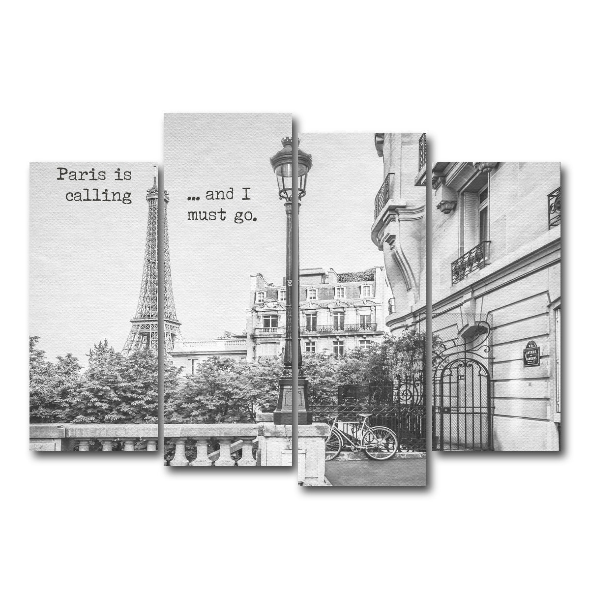 AUTO-MOCKUP WHITE | Paris is calling | 4 Piece | Gallery Wrap Canvas | group=4_normal