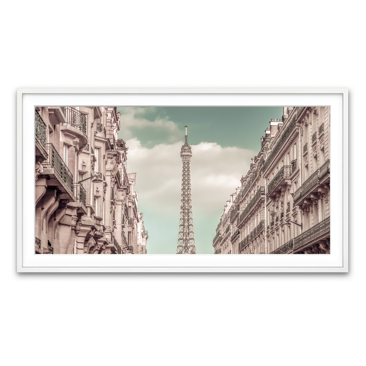 Framed Print 2x1 White