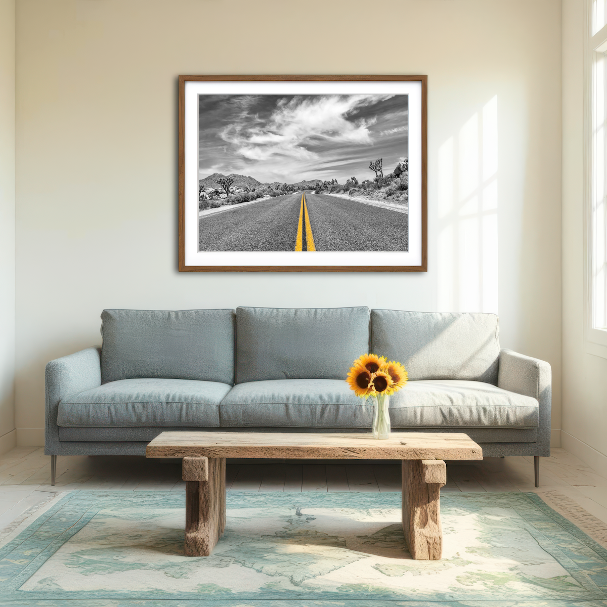 AUTO-MOCKUP ROOM | Park Boulevard with Joshua Trees Wall Art