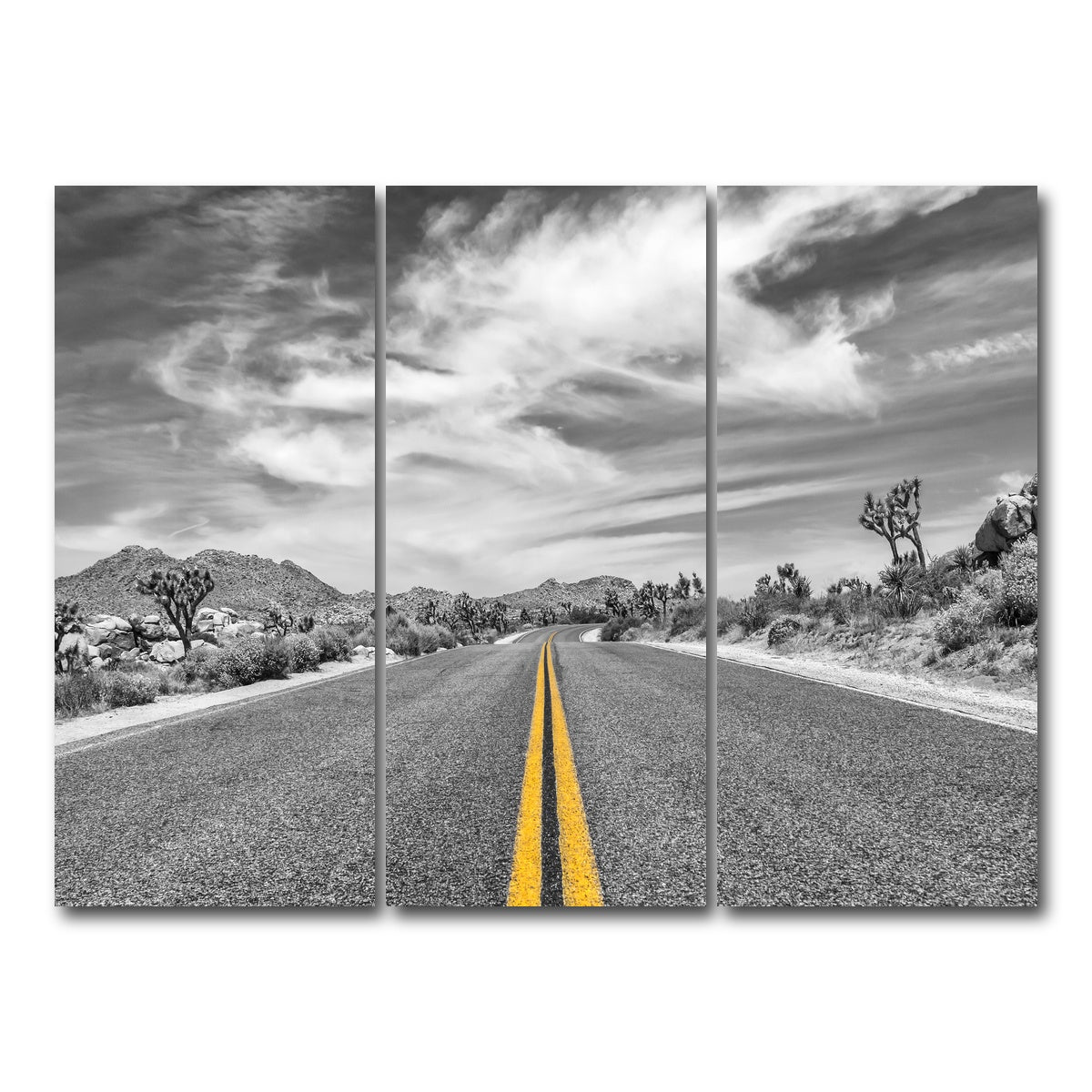 AUTO-MOCKUP WHITE | Park Boulevard with Joshua Trees | 3 Piece | Gallery Wrap Canvas | group=8x18