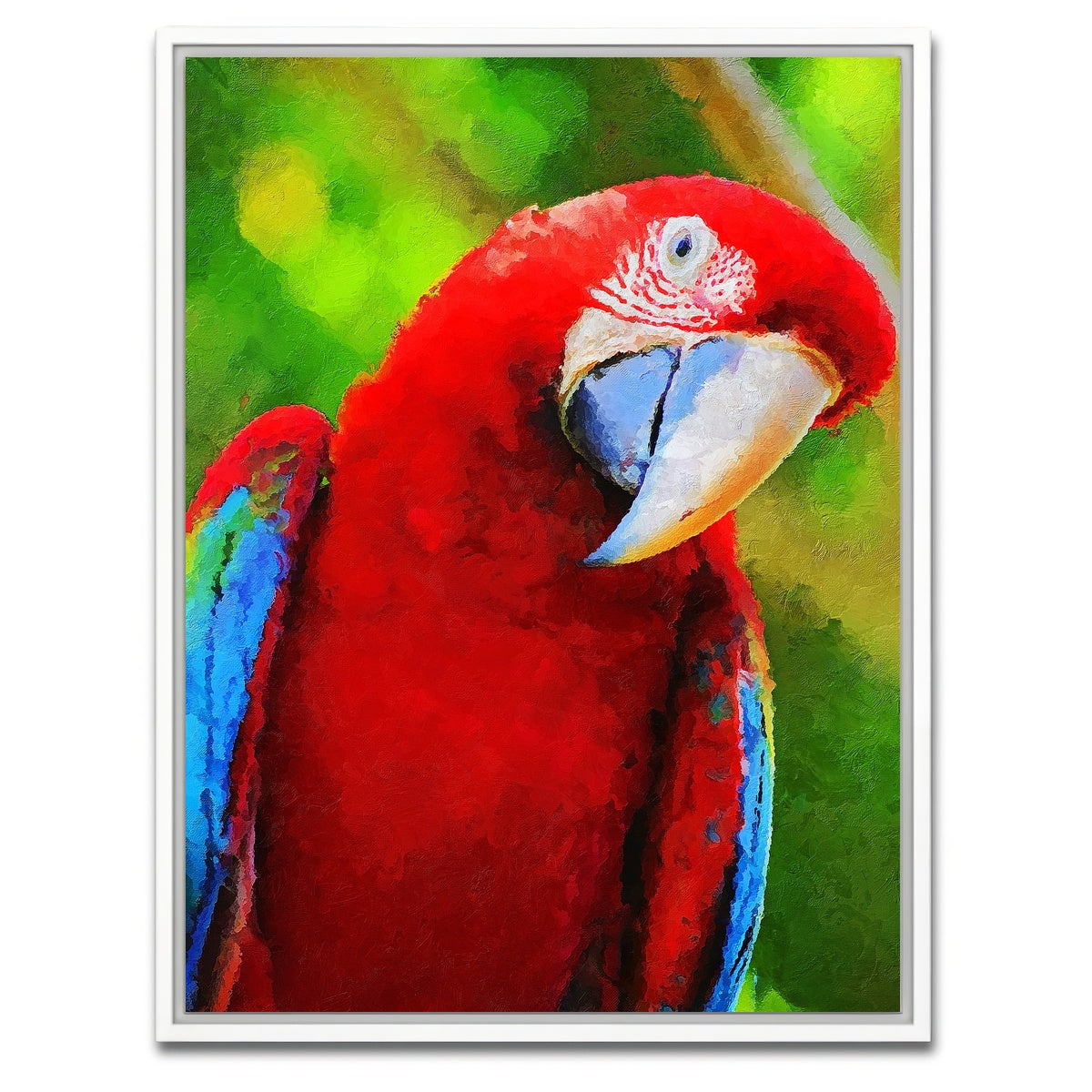AUTO-MOCKUP WHITE | Parrot Recovered Painting | 1 Piece | White Framed Canvas | group=3x4