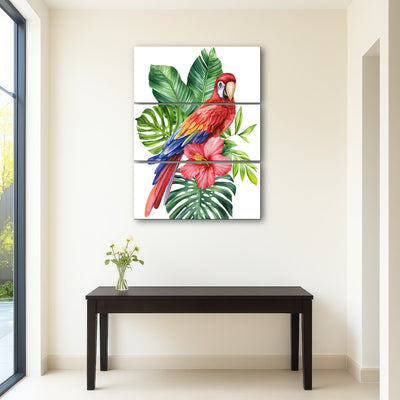 AUTO-MOCKUP ROOM | Parrot With Tropical Flowers