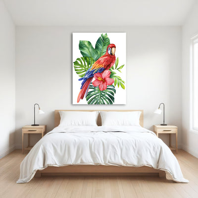 AUTO-MOCKUP ROOM | Parrot With Tropical Flowers