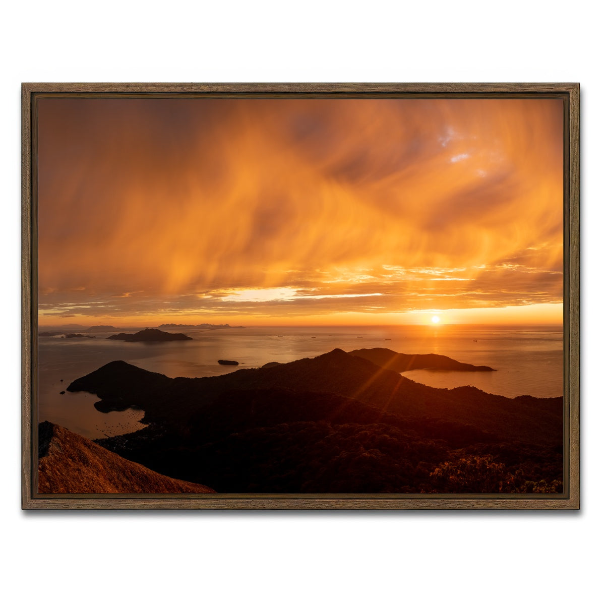AUTO-MOCKUP WHITE | Parrot's Peak Ilha Grande Brazil | 1 Piece | Walnut Framed Canvas | group=4x3