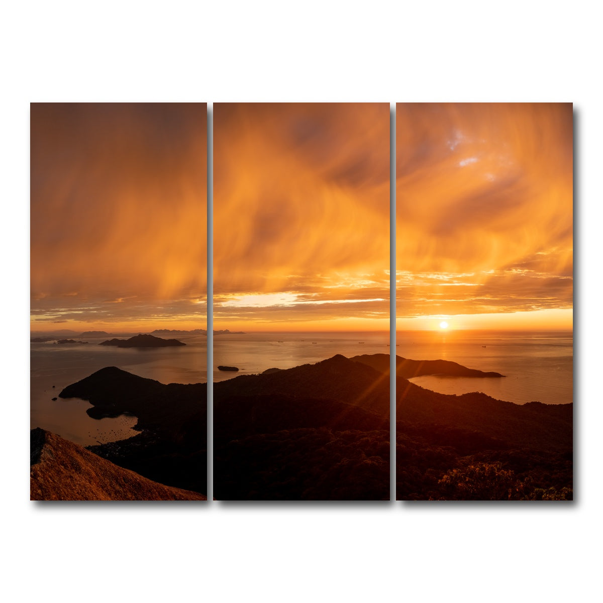 AUTO-MOCKUP WHITE | Parrot's Peak Ilha Grande Brazil | 3 Piece | Gallery Wrap Canvas | group=8x18