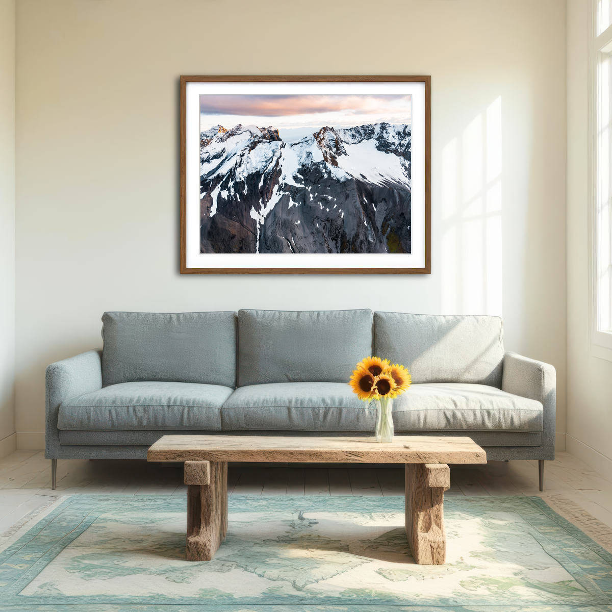 AUTO-MOCKUP ROOM | Pastel Mountaintop Wall Art