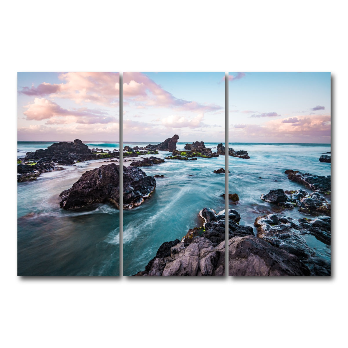 AUTO-MOCKUP WHITE | Pastel Waters | 3 Piece | Gallery Wrap Canvas | group=12x24