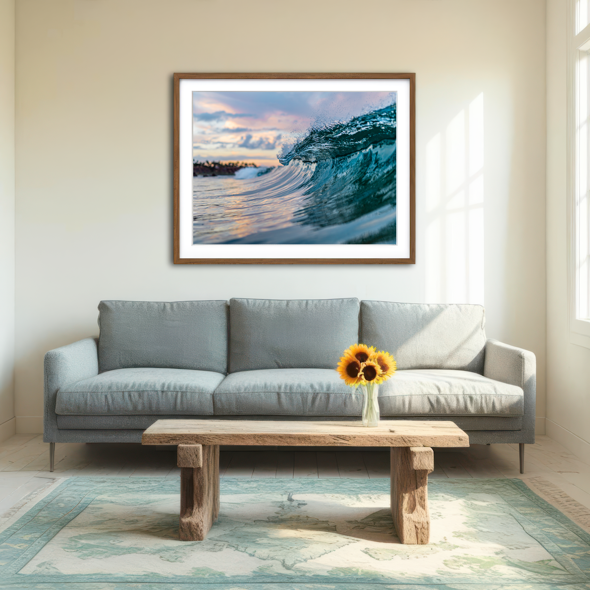 AUTO-MOCKUP ROOM | Pastel Wave Wall Art