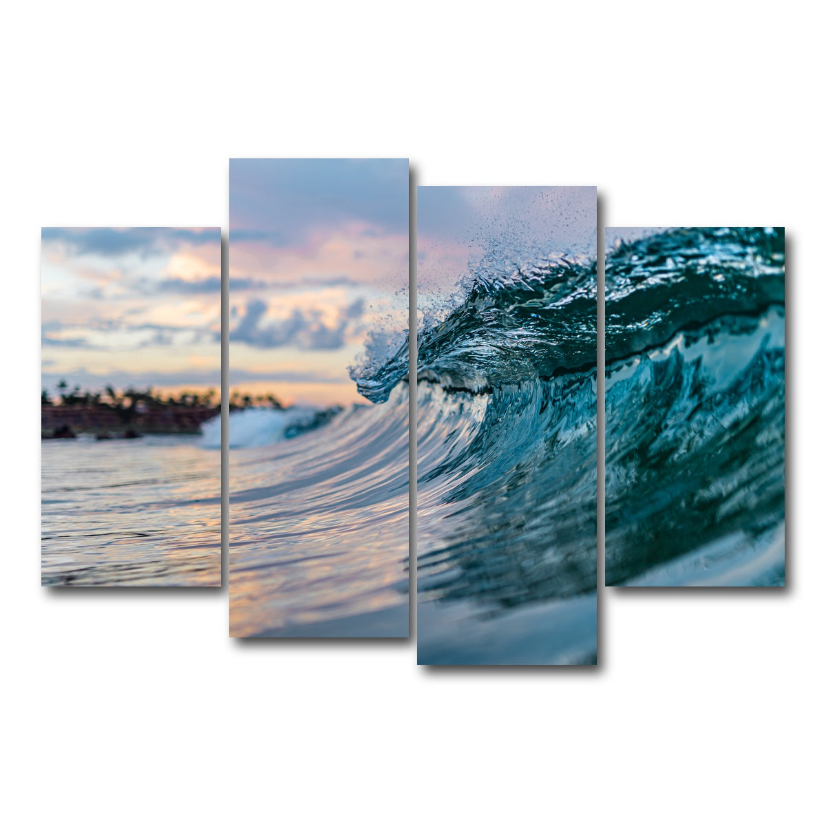 AUTO-MOCKUP WHITE | Pastel Wave | 4 Piece | Gallery Wrap Canvas | group=4_short