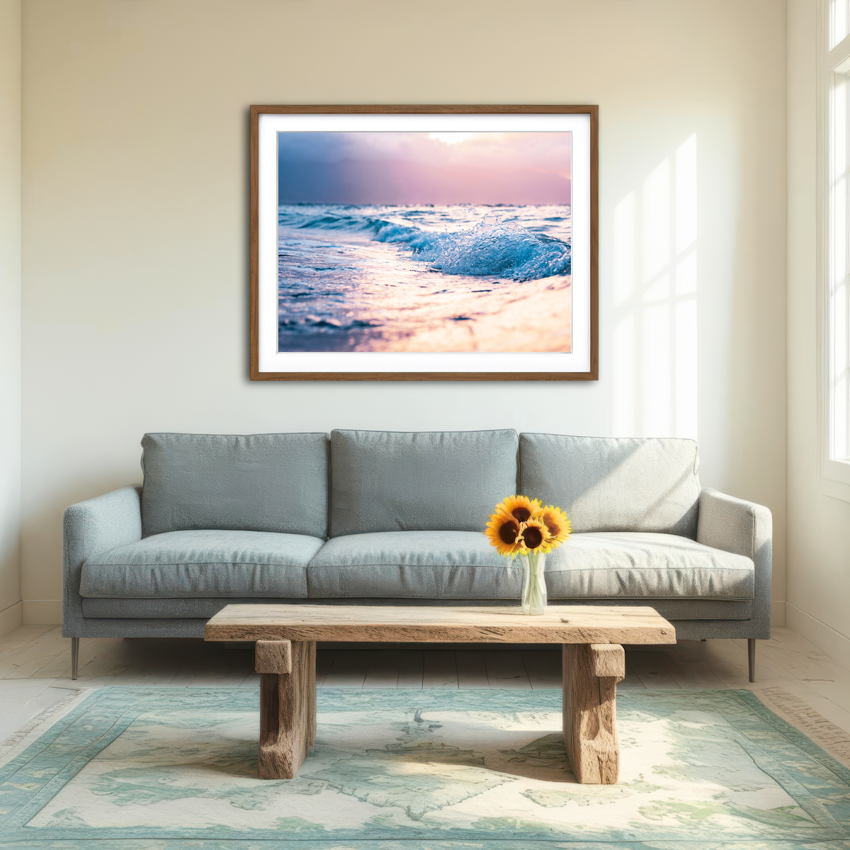 AUTO-MOCKUP ROOM | Pastel Waves Wall Art