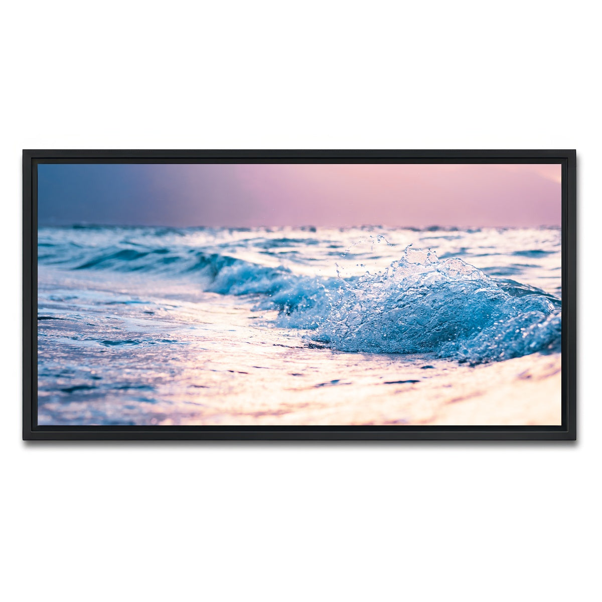 AUTO-MOCKUP WHITE | Pastel Waves | 1 Piece | Black Framed Canvas | group=2x1