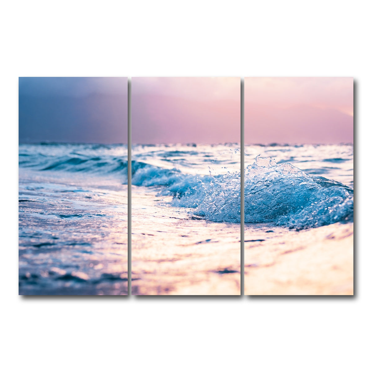 AUTO-MOCKUP WHITE | Pastel Waves | 3 Piece | Gallery Wrap Canvas | group=12x24