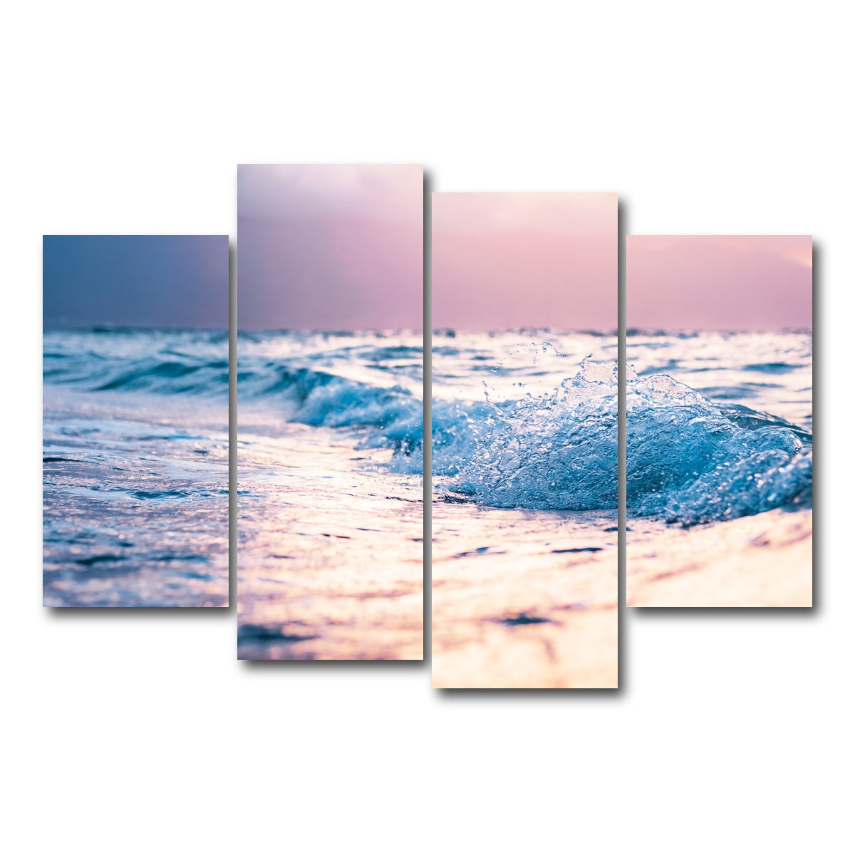 AUTO-MOCKUP WHITE | Pastel Waves | 4 Piece | Gallery Wrap Canvas | group=4_short