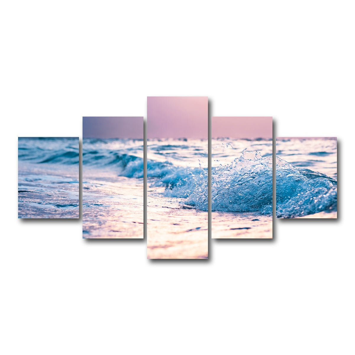 AUTO-MOCKUP WHITE | Pastel Waves | 5 Piece | Gallery Wrap Canvas | group=5_short