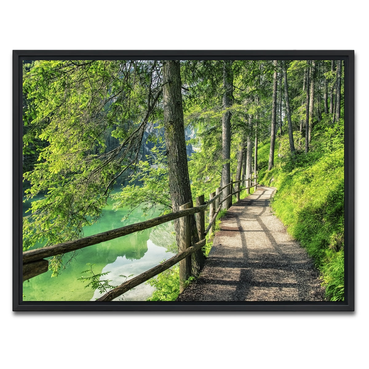 AUTO-MOCKUP WHITE | Path By The Lake | 1 Piece | Black Framed Canvas | group=4x3