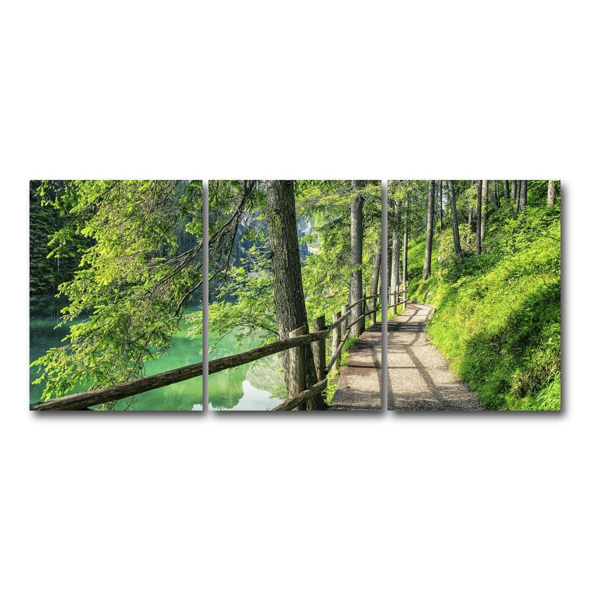 AUTO-MOCKUP WHITE | Path By The Lake | 3 Piece | Gallery Wrap Canvas | group=18x24