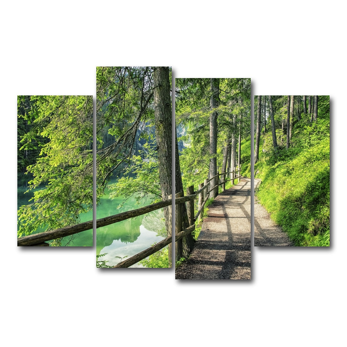 AUTO-MOCKUP WHITE | Path By The Lake | 4 Piece | Gallery Wrap Canvas | group=4_short
