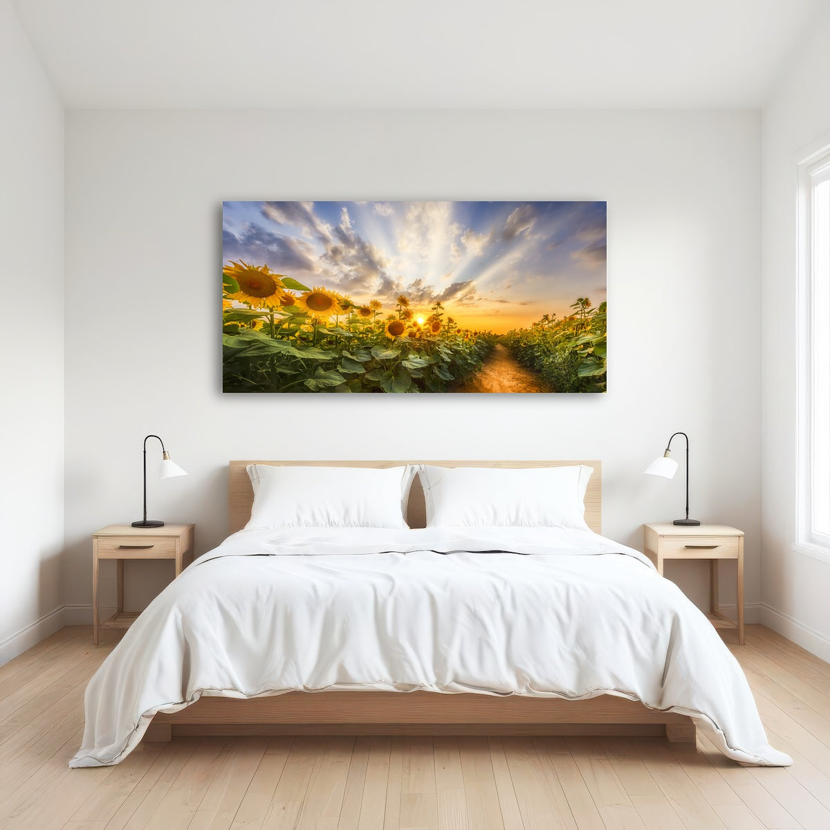 AUTO-MOCKUP ROOM | Path through the sunflower field