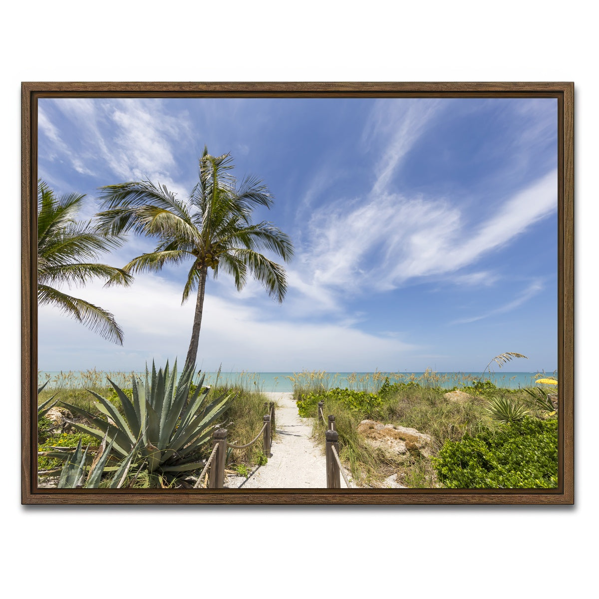 AUTO-MOCKUP WHITE | Path to the beach | 1 Piece | Walnut Framed Canvas | group=4x3