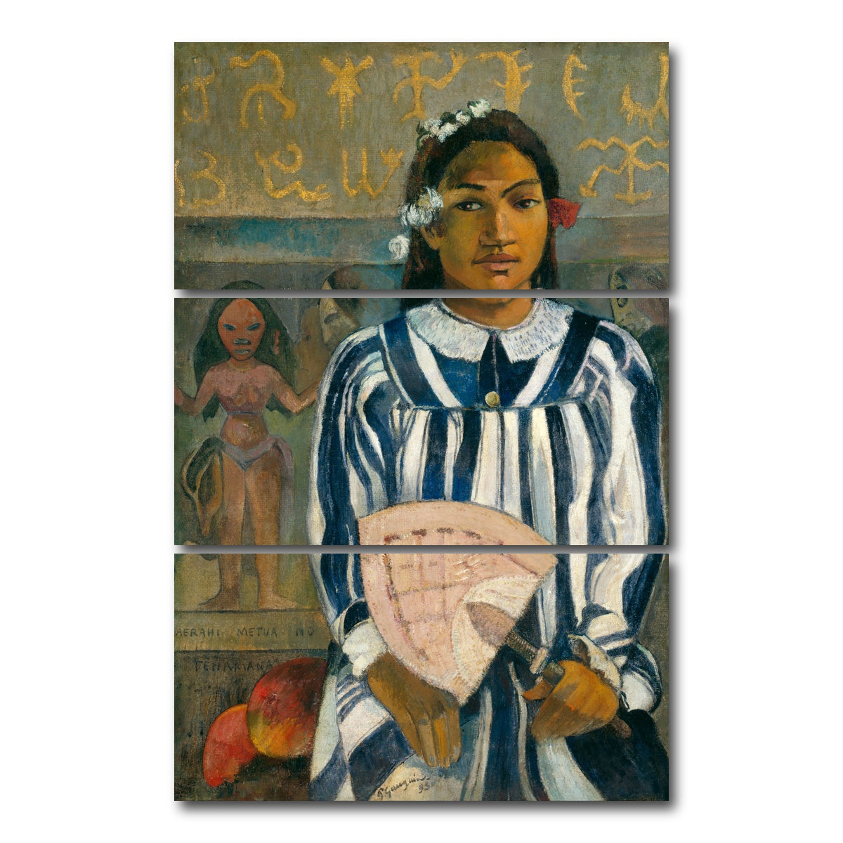 AUTO-MOCKUP WHITE | Paul Gauguin - Portrait | 3 Piece | Gallery Wrap Canvas | group=12x24_stacked