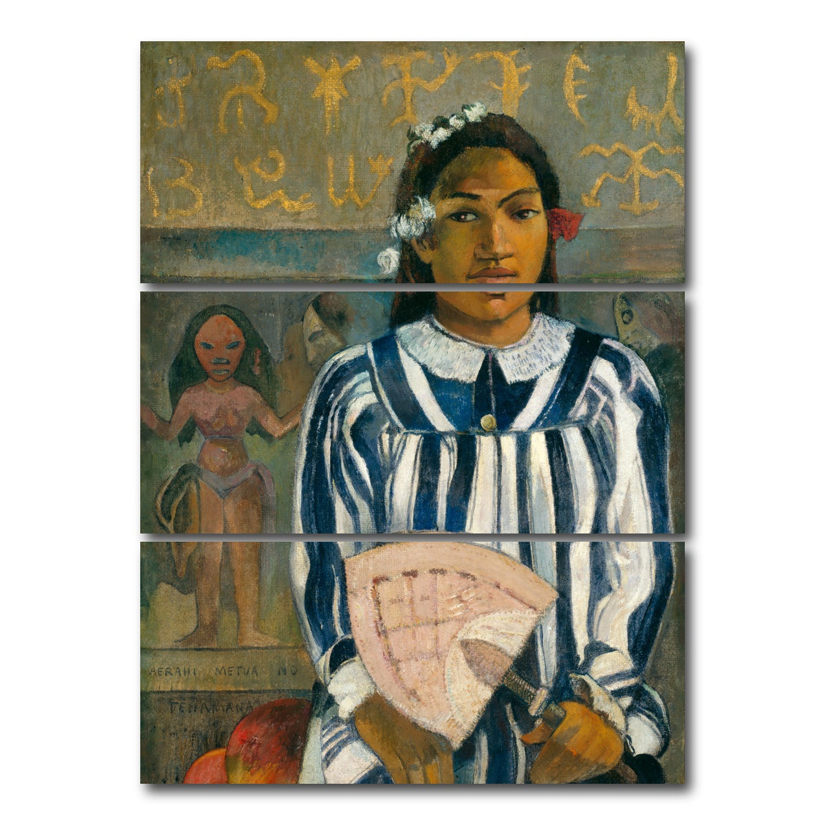 AUTO-MOCKUP WHITE | Paul Gauguin - Portrait | 3 Piece | Gallery Wrap Canvas | group=8x18_stacked