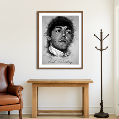 AUTO-MOCKUP ROOM | Paul McCartney Sketch Wall Art