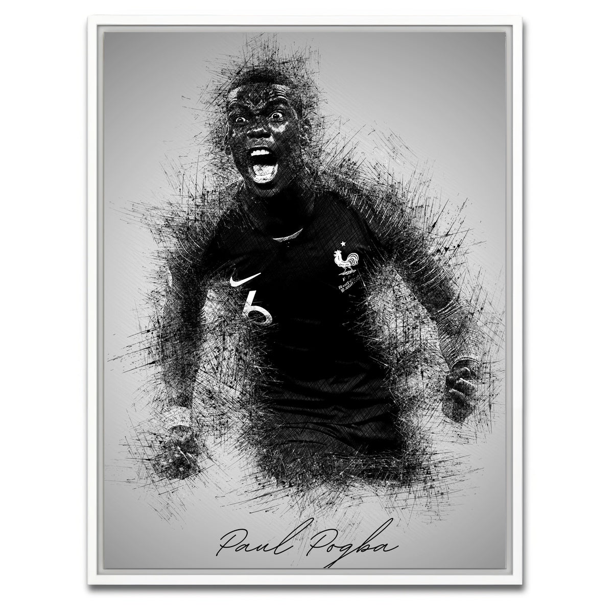AUTO-MOCKUP WHITE | Paul Pogba | 1 Piece | White Framed Canvas | group=3x4