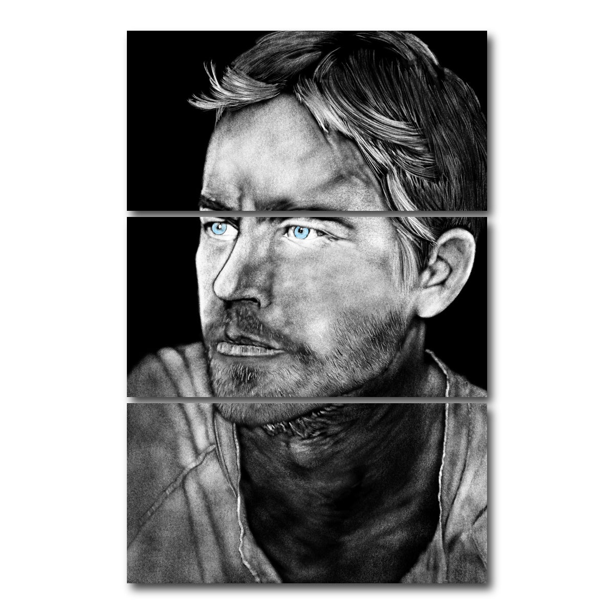 AUTO-MOCKUP WHITE | Paul Walker 2 | 3 Piece | Gallery Wrap Canvas | group=12x24_stacked