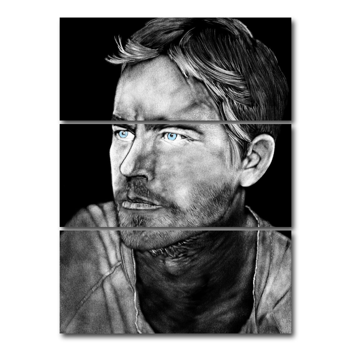 AUTO-MOCKUP WHITE | Paul Walker 2 | 3 Piece | Gallery Wrap Canvas | group=8x18_stacked