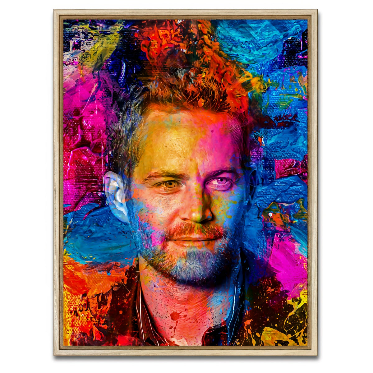 AUTO-MOCKUP WHITE | Paul Walker | 1 Piece | Natural Framed Canvas | group=3x4