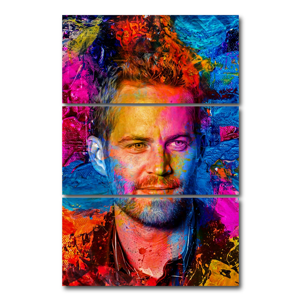 AUTO-MOCKUP WHITE | Paul Walker | 3 Piece | Gallery Wrap Canvas | group=12x24_stacked
