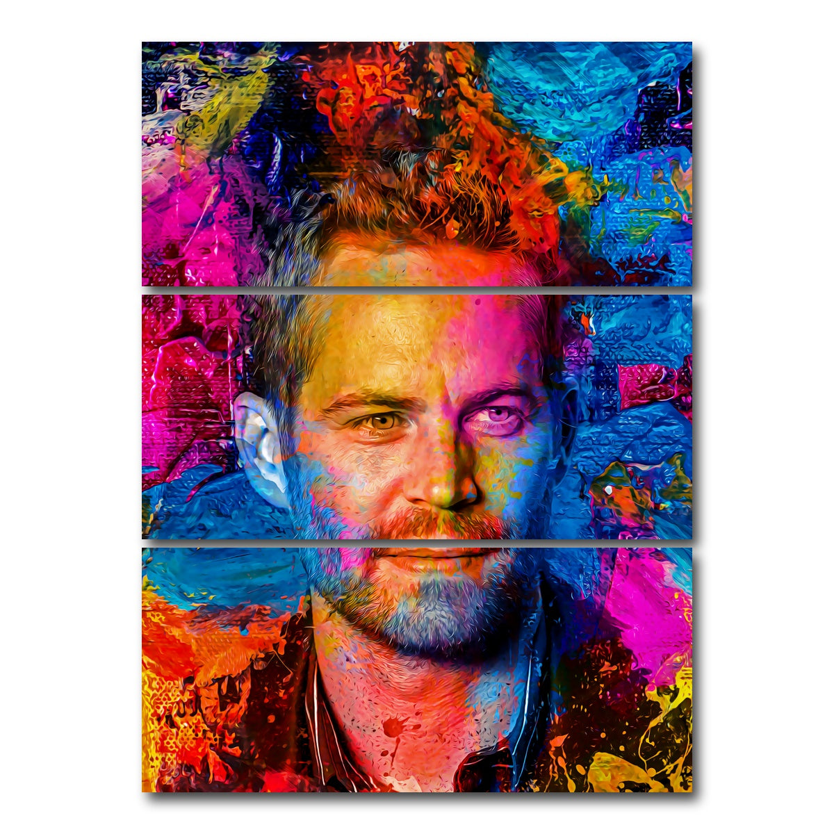 AUTO-MOCKUP WHITE | Paul Walker | 3 Piece | Gallery Wrap Canvas | group=8x18_stacked