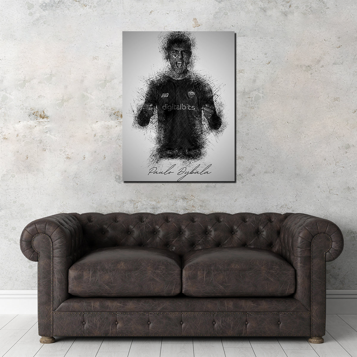 Paulo Dybala Sketch Wall Art
