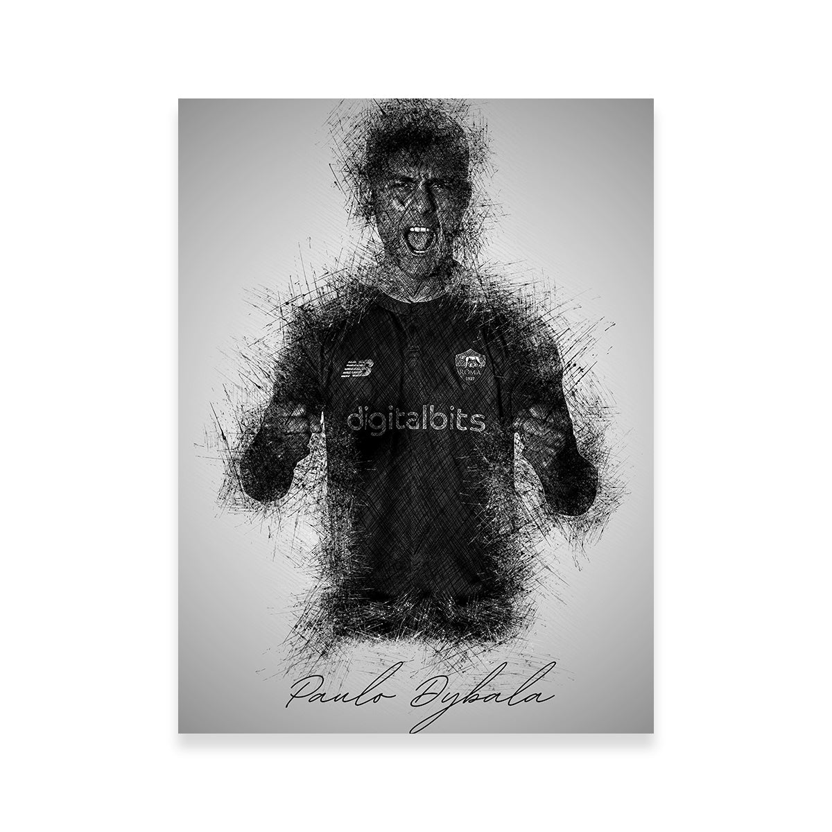 Paulo Dybala Sketch Wall Art