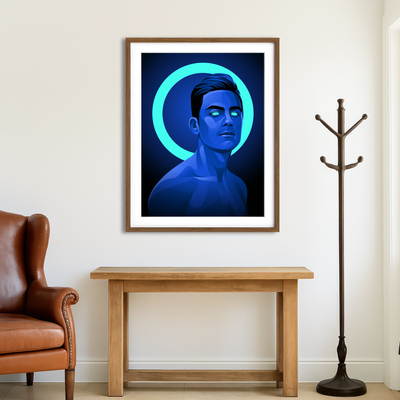 AUTO-MOCKUP ROOM | Paulo Dybala Blue Wall Art