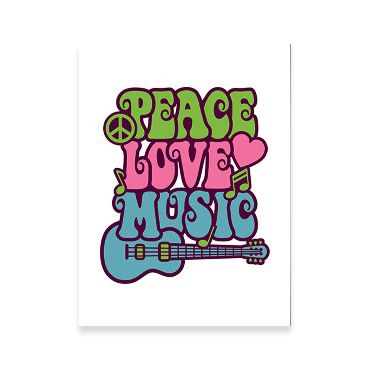 Peace Love Music Wall Art